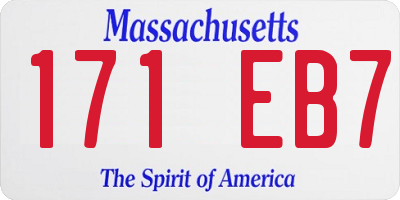 MA license plate 171EB7