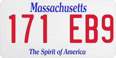 MA license plate 171EB9