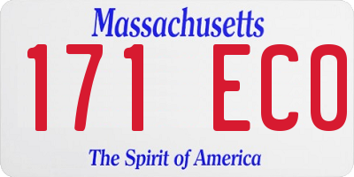 MA license plate 171EC0