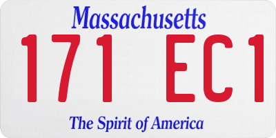 MA license plate 171EC1