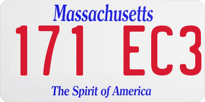 MA license plate 171EC3