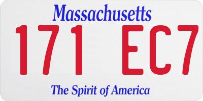 MA license plate 171EC7
