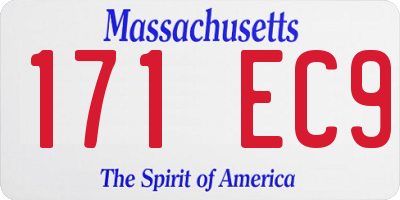 MA license plate 171EC9