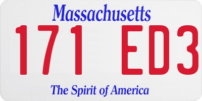 MA license plate 171ED3