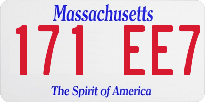 MA license plate 171EE7