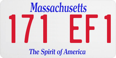 MA license plate 171EF1