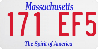 MA license plate 171EF5