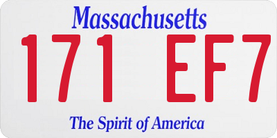 MA license plate 171EF7
