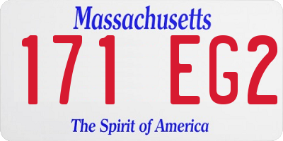MA license plate 171EG2