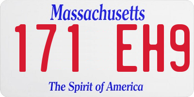 MA license plate 171EH9