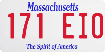 MA license plate 171EI0