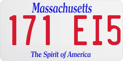 MA license plate 171EI5