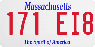 MA license plate 171EI8