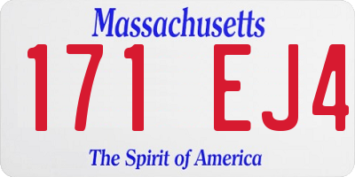 MA license plate 171EJ4