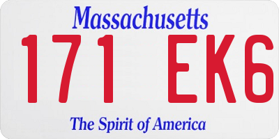 MA license plate 171EK6