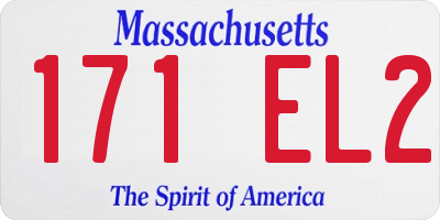 MA license plate 171EL2