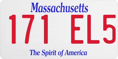 MA license plate 171EL5