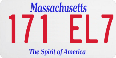 MA license plate 171EL7