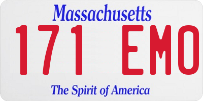 MA license plate 171EM0