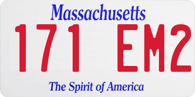 MA license plate 171EM2