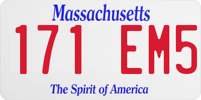 MA license plate 171EM5