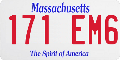 MA license plate 171EM6