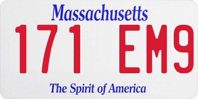 MA license plate 171EM9