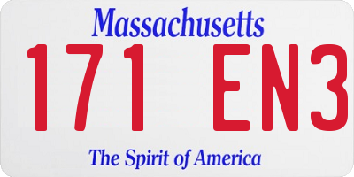 MA license plate 171EN3