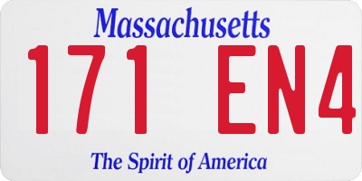 MA license plate 171EN4