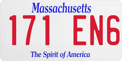 MA license plate 171EN6