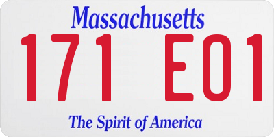 MA license plate 171EO1