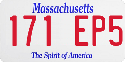 MA license plate 171EP5