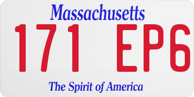MA license plate 171EP6