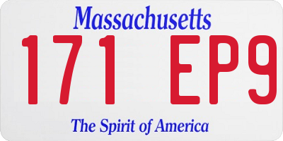 MA license plate 171EP9