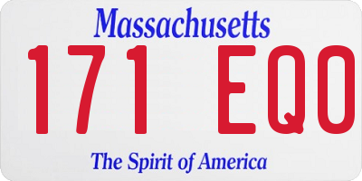 MA license plate 171EQ0