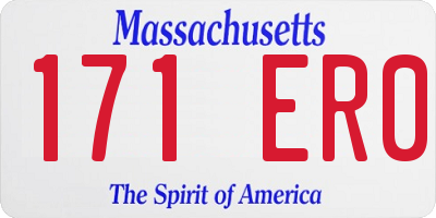 MA license plate 171ER0