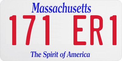 MA license plate 171ER1