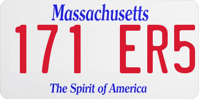 MA license plate 171ER5