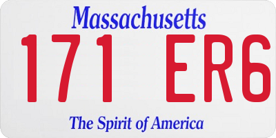 MA license plate 171ER6