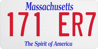 MA license plate 171ER7