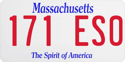 MA license plate 171ES0