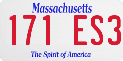MA license plate 171ES3