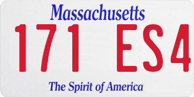 MA license plate 171ES4