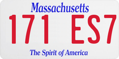 MA license plate 171ES7