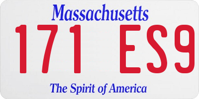 MA license plate 171ES9