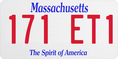 MA license plate 171ET1