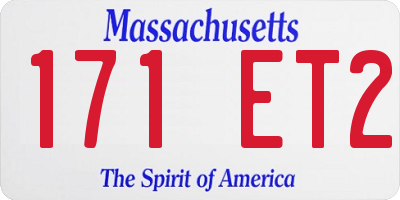 MA license plate 171ET2