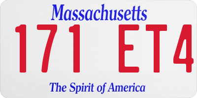 MA license plate 171ET4