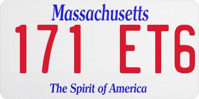 MA license plate 171ET6