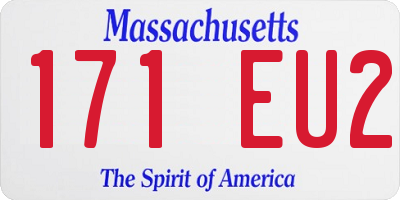 MA license plate 171EU2